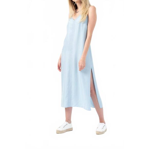 NEW FRAME midi slip dress in soft blue